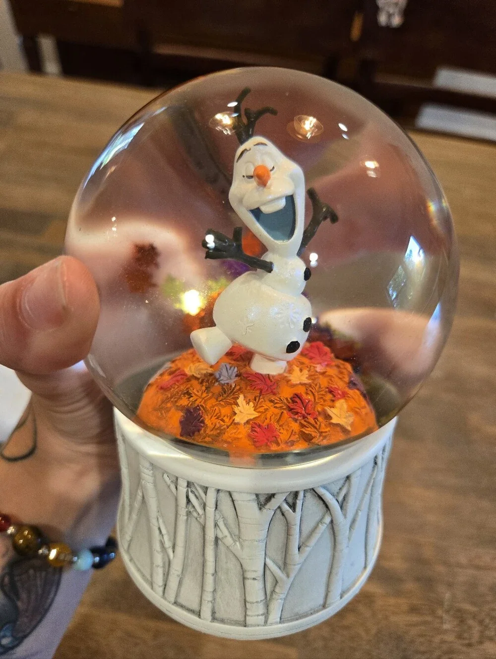 Hallmark Olaf Autumn Leaf Snow Globe - White, Orange, Purple